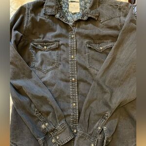 American Eagle Lightweight Black Wash Jean Jacket L